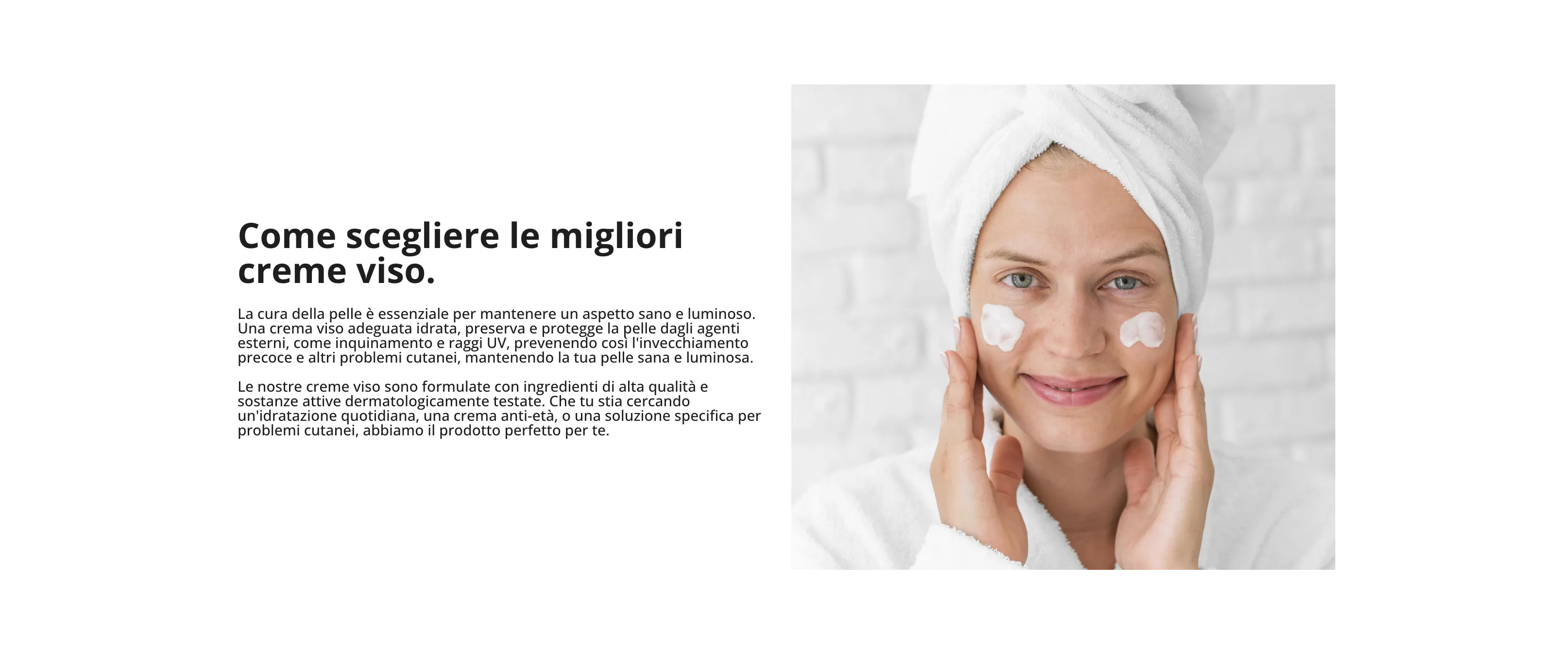Contenuto editoriale della categoria creme viso